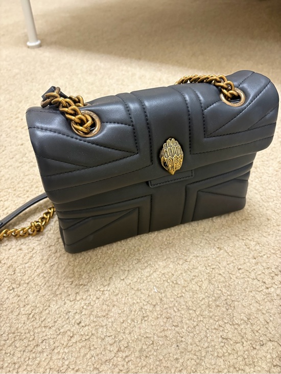 Kurt Geiger Handbags - Kurt Geiger Dark Gray Quilted Chain Shoulder Bag with Gold Hardware